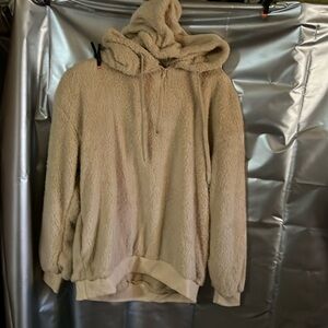 Tan Hooded Teddy Pullover